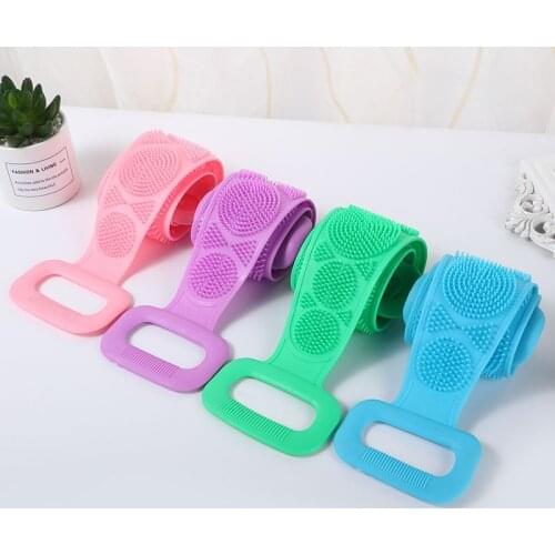 Silicone bath towel Soft Body Exfoliating Massage For Shower Body Cleaning Bathroom double-sided rubbing strip