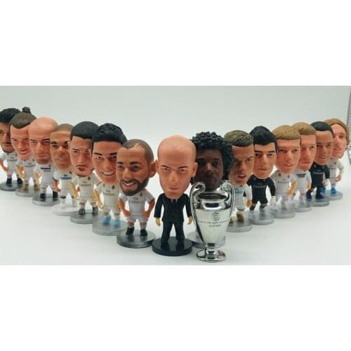 Soccerwe 2.55" Height Cartoon RM# Soccer Dolls Courtois Kroos Modric Odegaard Asensio Figures White Kit 2020