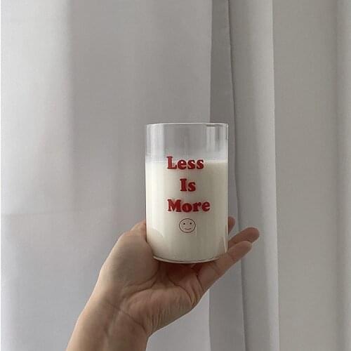 Brief Red Smile Glass Milk Mugs Milk Tea Coffee Juice Water Cup Home Office Drinkware