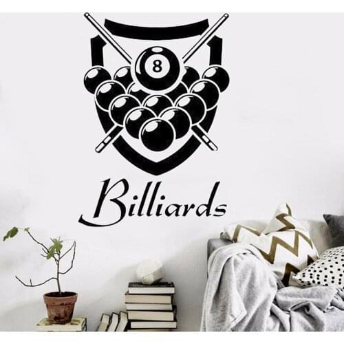 Eight 8 Pool Ball Silhouette Removable or Permanent Vinyl Decal Art Wall Decor Vinyl Removable FM-210