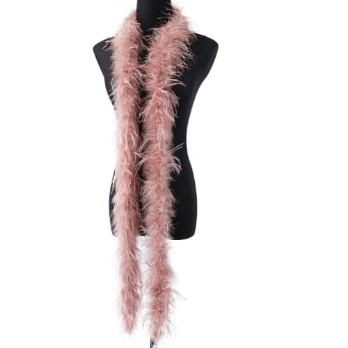 High Quality Ostrich Feathers Boa For Shawl Pink Plumes Ribbon Wedding Dress Christmas Tree Accessory Decoration Crafts Feather