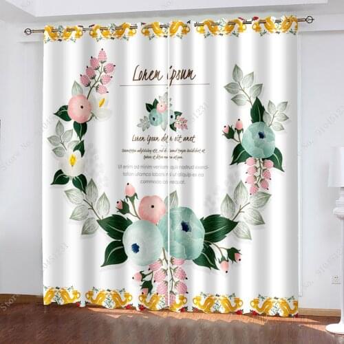 Red Rose Flower Curtains Aesthetic Photo Blackout Window Drapes Luxury 3D Curtains For Living room Bed Room Office Hotel Home