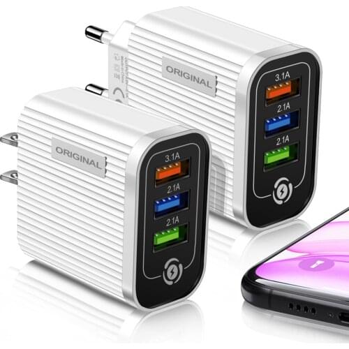 3USB 3.1A Mobile Phone Charger USB Charger For iPhone Samsung Huawei Xiaomi Universal Mobile Phone Tablet USB Adapter