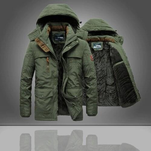 Winter Mens Military Jacket Thick Warm Hooded Men Parka Coat Casual Fleece Cotton Padded Male Windbreaker Thermal Outerwear