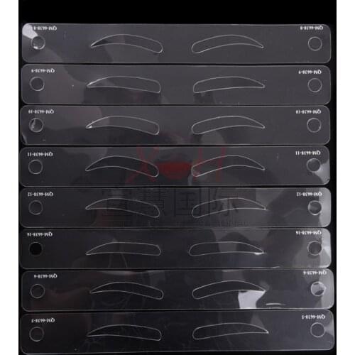 12styles Eyeliner Models Eyebrow Stencil Mold guide shaper template permanent make up eye brow shaping kit tool