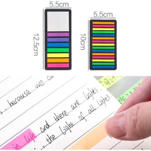 160/300pcs Color Transparent Fluorescent Index Tabs Flags Sticky Note Stationery