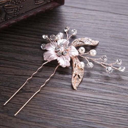 2 pcs Crystal Pearl Hair Pins For Bridal Wedding Hair Accessories Fashion Women Hair Clips Wedding Headdress Jewelry