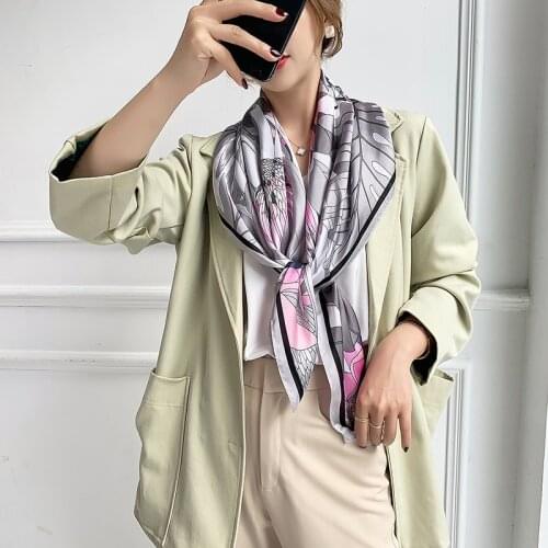 2021 new spring women scarf quality shawl silk fashion scarf headscarf beach sunscreen bag headscarf scarf 90cm*90cm