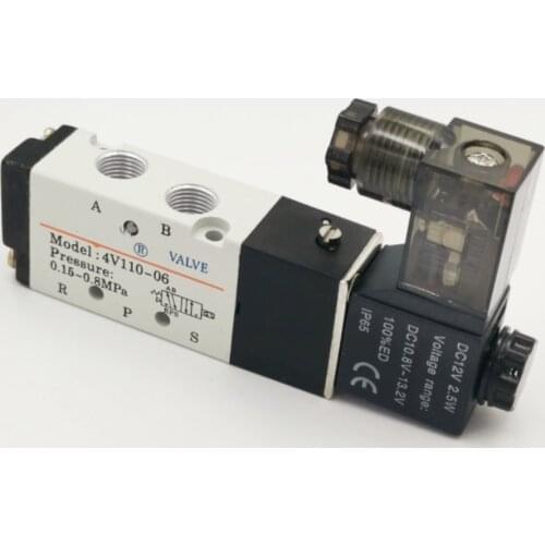 4V110-06 5 Way 2 Position 1/8" Pneumatic Solenoid Valve DC 24V DC 12V AC 110V AC220V