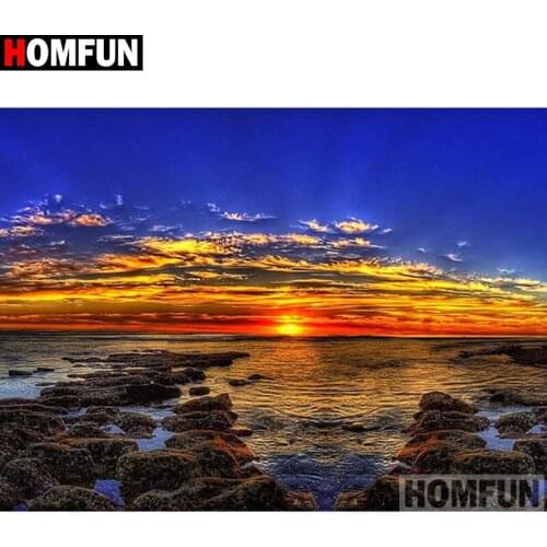 HOMFUN Full Square/Round Drill 5D DIY Diamond Painting "Sunset scenery" 3D Embroidery Cross Stitch 5D Home Decor Gift A17373