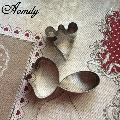 Aomily DIY 3pcs/Set Orchid Pattern Fondant Flower Petal Bakeware Cookie Cutter Phalaenopsis Moth Mold Mould Cake Decorating Tool