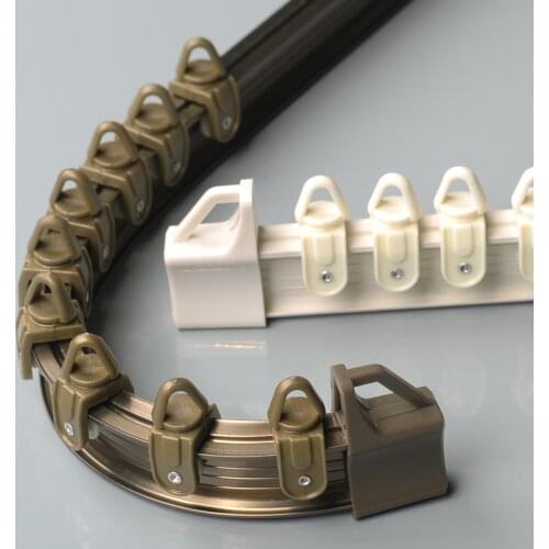 Free bending curtain track champagne single double top mounted rail curtain rod Roman rod single and double curtain track