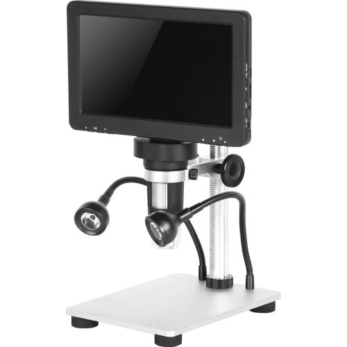 7 inch LCD1080P digital microscope 1200X for coin PCB circuit repair welding metal bracket 8 adjustable LED lights