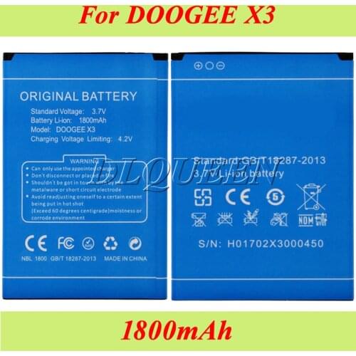 For DOOGEE X3 Battery 1800mAh Batterie Bateria Accumulator AKKU