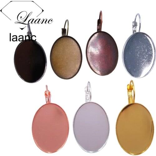 French Leverback Earring Findings Teeth Bezel Earrings Blanks Oval Cabochon Base Settings 10x14mm 13x18mm 18x25mm Opational