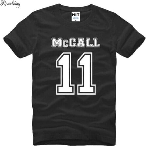 US TV TeenWolf McCall 11 Printed T Shirt Men Fashion Short Sleeve O-Neck Cotton Mens T-Shirt Summer Style Teen Wolf Men Top Tee