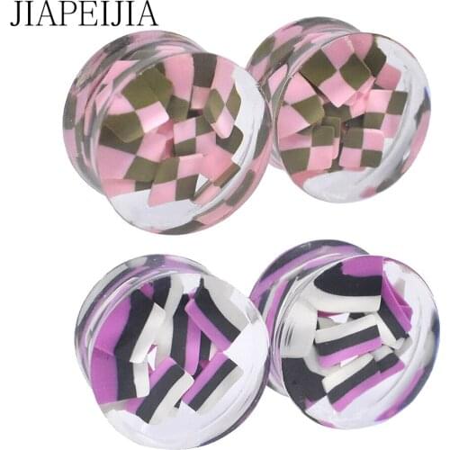 Cute Chocolate Acrylic Ear Piercing Plugs Body Jewelry Ear Gauges Tunnels Ear Stretchers Expander
