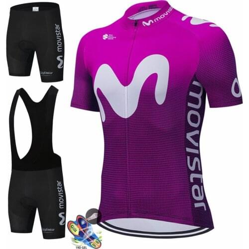 MOVISTAR 2022 Men Cycling Jersey Summer Short Sleeve Set Maillot 19D bib shorts Bicycle Clothes Sportwear Shirt Clothing Suit