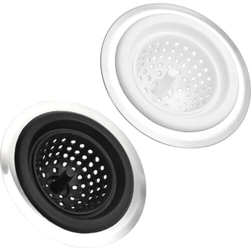 Stainless Steel Silicone Sink Strainer Bath Floor Drain Stopper Plug Sewer Filter Hair Catcher Bathroom Kitchen Supplies