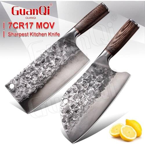 2PCS Kitchen Knifes Full Tang Handmade Butcher Knife High Carbon Clad Steel Cleaver Filleting Slicing Knife Forged Kitchen Knife
