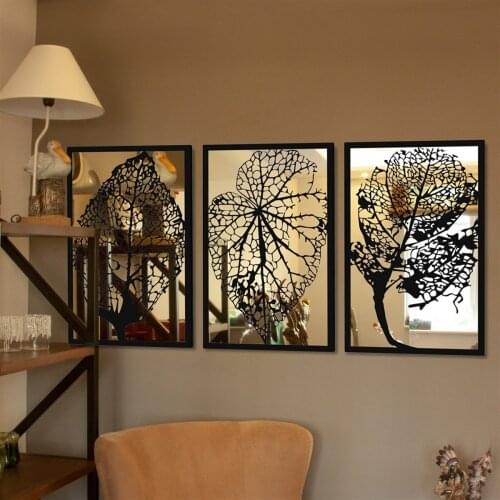 AUTUMN MIRRORED 3'LÜ SET METAL WALL TABLE MIRROR DECOR DECORATION ELEGANT DESIGN MODERN