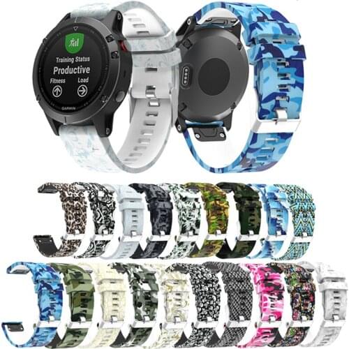 22mm silicone printing Sport watch strap for Garmin Fenix 5 5 Plus / Fenix 6 6plus Forerunner 935 945 Smart watch strap