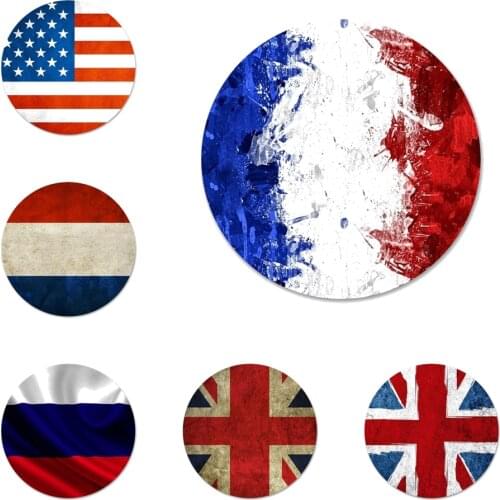 Russia USA UK France Isreal Flag Badge Brooch Pin Accessories For Clothes Backpack Decoration gift