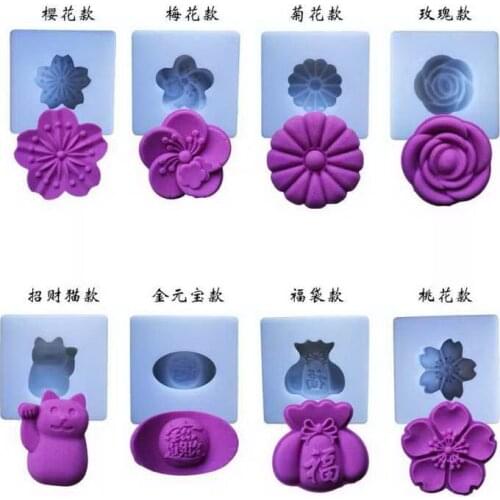 Lucky cat ingot flowers fortune bag shape chinese moon cake mould japan wagashi pastry mold ,50sets/lot