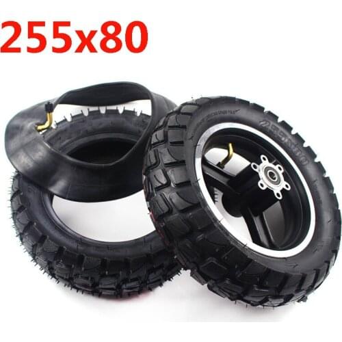 255x80 Tire Inner and Outer Tyre for Electric Scooter Zero 10x Dualtron KuGoo M4 Upgrade 10 Inch 10x3.0 80/65-6 Off Road Tire