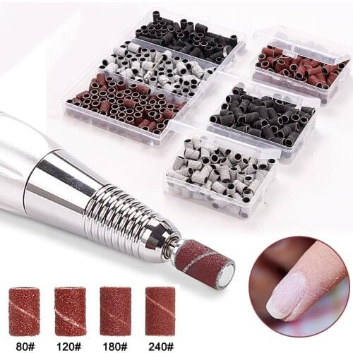 100Pcs/Box Sanding Bands Without Mandrel Electric Nail Drill Accessories Nail Care Polishing Gel Polish Removal Tools Nail Art
