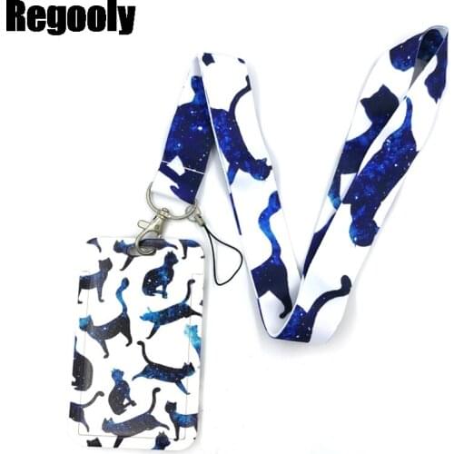 Skarry Sky Cats Key lanyard Car KeyChain ID Card Pass Gym Mobile Phone Badge Kids Key Ring Holder Jewelry Decorations