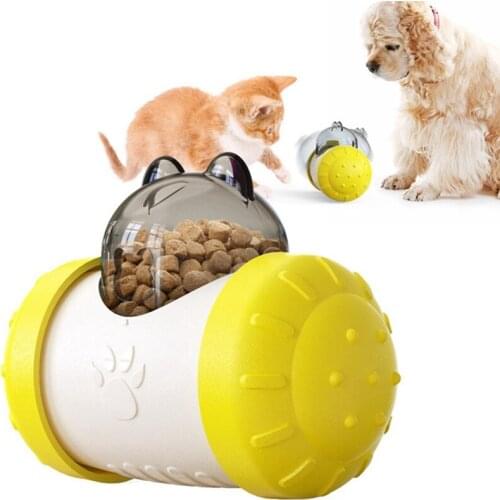 Dog Feeder Toy Tumbler Slow Food Leakage Ball Interactive Teething Playing Training Educational Toys for Cat Kitten Puppy