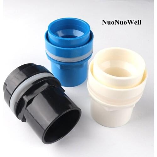 1pc I.D 50mm PVC Pipe Connectors Aquarium Fish Tank Inlet Outlet Joints Aquatic Pet Water Tank Socket Drainage UPVC Tube Joint