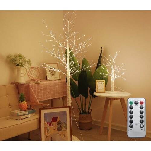 LED Luminous Simulation White Birch Tree Lamp Copper Wire Lamp Room Live Room Background Shop Christmas Day Decoration Lights