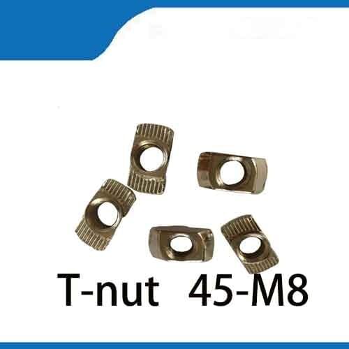 T-nut 50pcs/lot M8 T-Nut 45 - M8 Hammer Head Block Nuts for 4545 Serie Aluminum Profile Extrusion DIY Connectors Slot 45-m8
