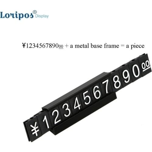 Top Counter Adjustable Price Tags Kit $ Euro Car Jewelry Clothes Numberal Digit Display Cube Sign Label Alloy Board Stand Frame