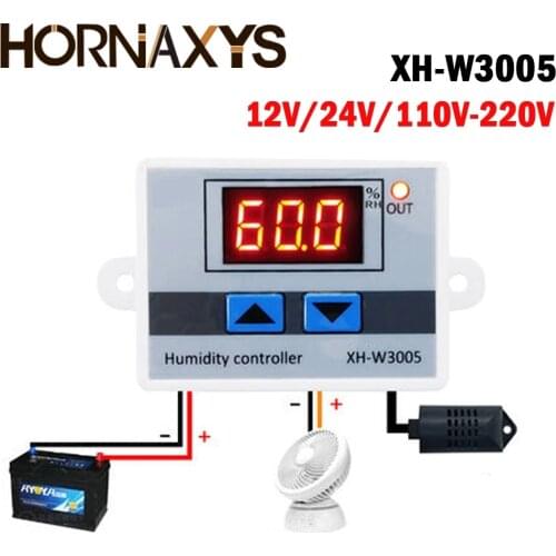 W3005 110-220V 12V 24V Digital Humidity Controller instrument Humidity control Switch hygrostat Hygrometer SHT20 Humidity sensor