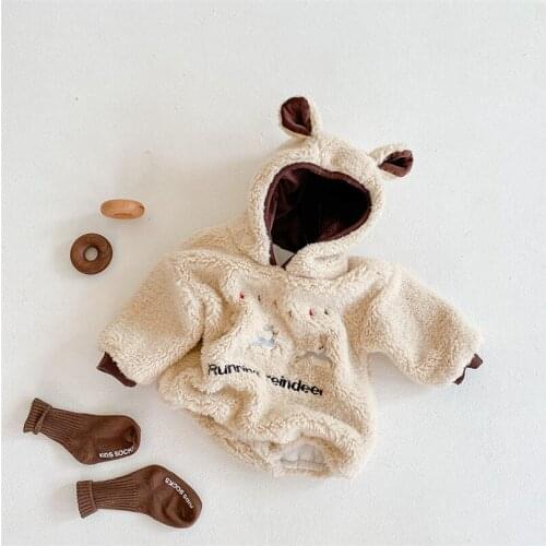 Winter Baby Clothes Newborn Baby Romper Jumpsuit Baby Outerwear Christmas Baby Boy Romper Faux Fur Baby Girl Romper Clothes