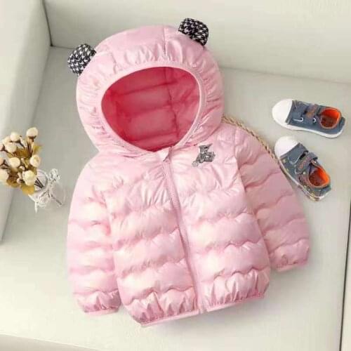 Boys and girls winter solid color gold film disposable cotton clothes for small and medium-sized childrens hooded ears cotton j