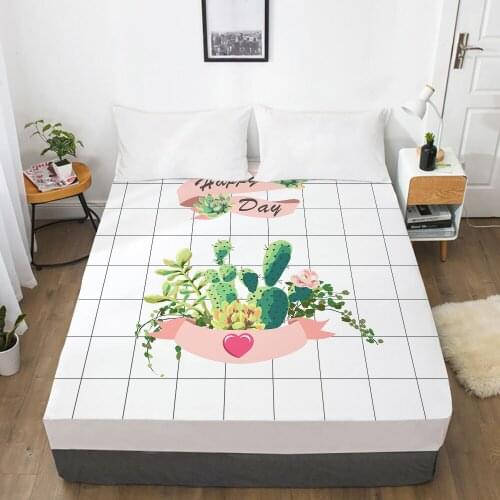 1pc bed sheet Elastic fitted sheet With An Elastic Band 150/180/200/160*200 Mattress Cover Double Bed cover nodic lattice