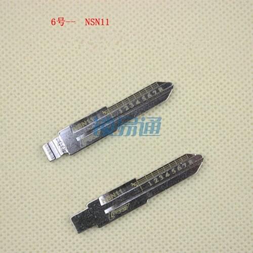 10pcs Engraved Line Key for Old Nissan 2 in 1 LiShi NSN11 Type scale shearing teeth blank car key locksmith tool