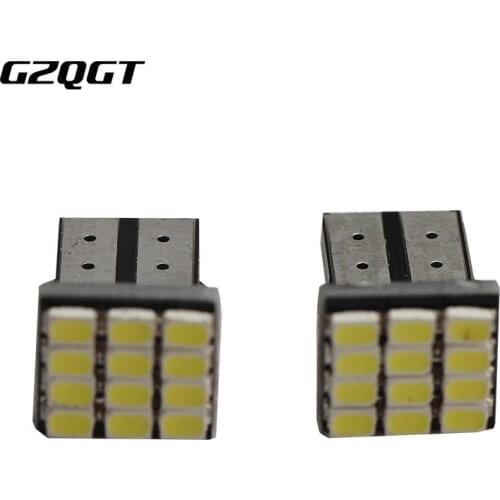 10X T10 W5W 12SMD 1206 Car Wedge White LED DC 12V Canbus No Error Decoder Car External Lights License Plate Corner Backup Lamp