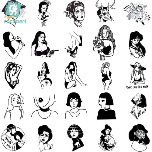 25 Sheets Sexy Tattoo Mask Veil Woman Taty Old School Fake Tattoo Body Art Temporary Tattoo Sticker For Female Tatuajes Tatuagem