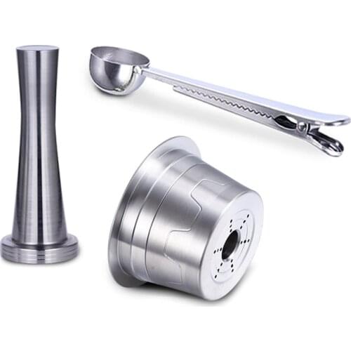 3Pcs Reusable Coffee Capsule Filter Cup Baskets for Verismo /KFEE /CBTL Replacement Coffee Pods Cup Coffee Powder Hammer