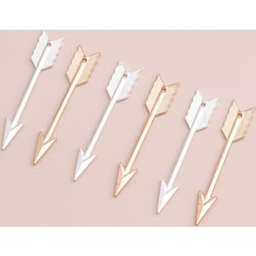 5pcs 12*62mm Gold Silver Color Big Metal Arrow Charms fit Necklaces Bracelets Pendants Jewelry Making Supplies