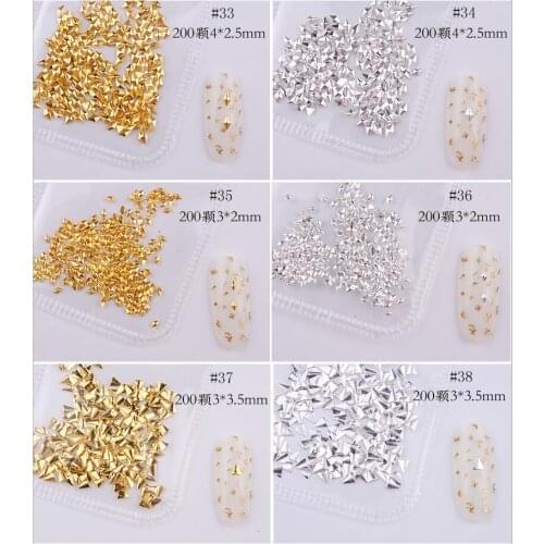 500/200pcs Nail Art Metal Rivets Studs 3D Diy Hollow Nail Art Studs (C12-C67) star moon thin dull polish rivets stickers ,JTY474