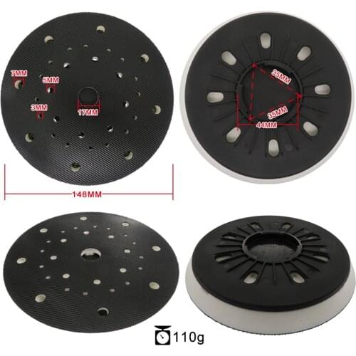 6 Inch 33 Hole Backing plate Dust Free 150mm Sanding Pad Hook Loop Sanding Discs for Festool Sander D150/MJ2 202462 Grinding