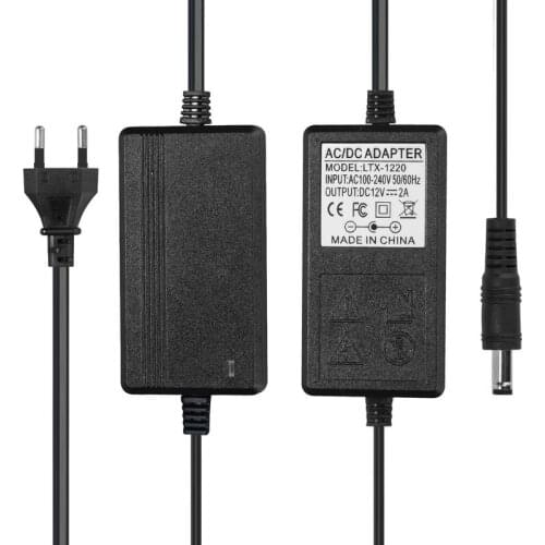 50pcs DC 12V 2A Power Adapter EU European US Plug AC Adapter Power Supply For CCTV Camera 5050 LED Rigid Strip Modules Contrller