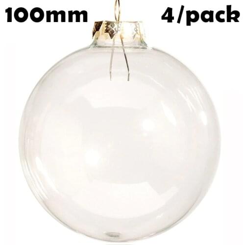 Promotion - 4/Pack, DIY Paintable Christmas Decoration Ornament 100mm Glass Ball