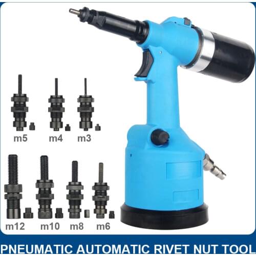 Automatic Air Rivet Nuts M3-M12 Tool Pneumatic Nut Riveter Pistol Riveter Gun